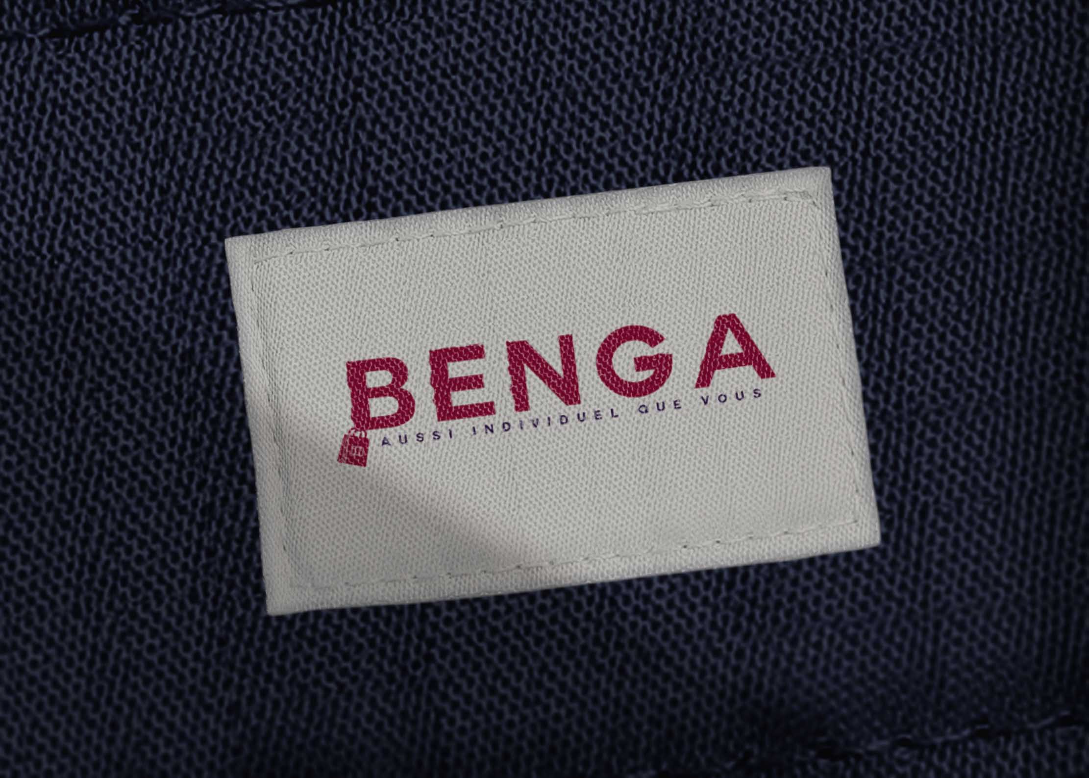 Mockup of BENGA IDENTITY on jines